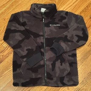 Columbia Fleece - boys black & grey camo